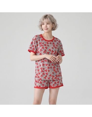 [보리보리] 바풀 NSJ POLY 2PS 쿨 여성 잠옷 반팔 상하세트 얇은 니트 실내복
