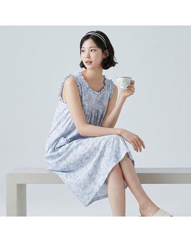 [보리보리] 바풀 SLO 183-97 여성 잠옷 민소매 원피스 나시 드레스 쿨링 여름 실내복