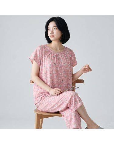 [보리보리] 바풀 SB CL 1810-05-06 쿨 여성 여름 잠옷 상하 세트 부드럽고 얇은 반팔 실내복