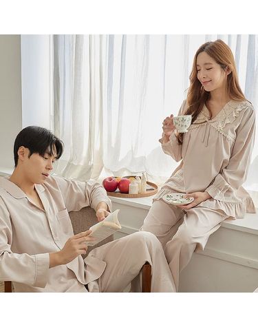 [보리보리] 바풀 CA3S16815 커플잠옷 모달 코튼 홈웨어 여성 남성 파자마 상하세트