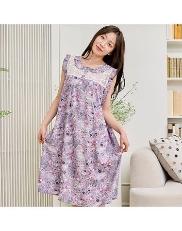 [보리보리] 바풀 CA5Y34416 여성잠옷 모달 파자마 여름 민소매 원피스 잠옷 그레이
