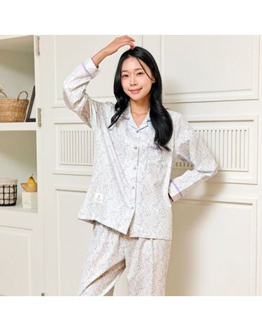 [보리보리] 여성잠옷 순면 플라워 긴팔 생일 여행 패밀리 파자마파티 홈웨어 선물 시니어 맘커플