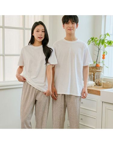 [보리보리] 체크파자마 여성 남성 긴바지 홈웨어 커플 여행 공용 9부 잠옷 파티 부모님 선물 솔드