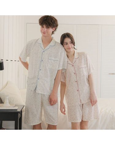 [보리보리] 여성 남성 커플 잠옷 여름 빅사이즈 반팔 파자마 신혼 시니어 선물 국산 홈웨어 모달