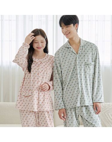 [보리보리] 송이 극세사 수면잠옷 남성 여성 패밀리 커플 파자마파티 신혼 선물 시니어 긴팔 밍크 겨울