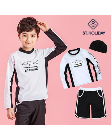 [보리보리] 주니어 래쉬가드상하의+수모 set ST809