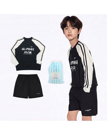 [보리보리] 주니어 남아 긴팔 래쉬가드 상하세트 ST606 수영복 비치백 증정