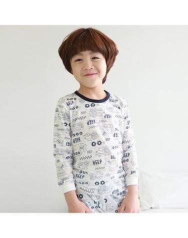 [보리보리] 9부_불도저/국산무형광/KC인증/아동내의 유아내복 아기실내복 주니어잠옷
