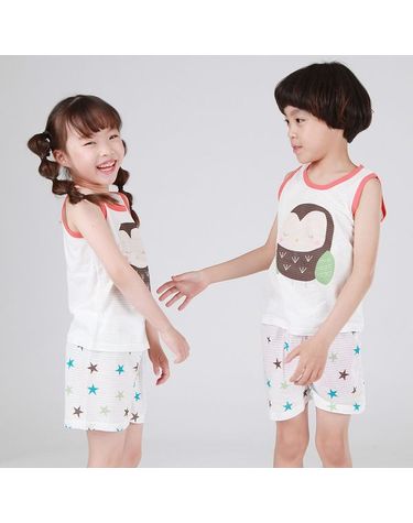[보리보리] 1+1올빼미 민소매세트/유아 아동내의 내복 여름실내복
