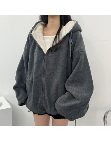 [보리보리] 베어 양털 오버핏 후리스 점퍼 2컬러
