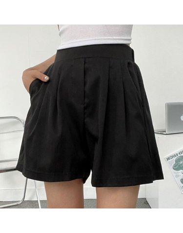 [보리보리] 데이지 투턱 와이드 코튼 5부 팬츠 여름 반바지 면100 핀턱 캐주얼 꾸안꾸 데일리 학생