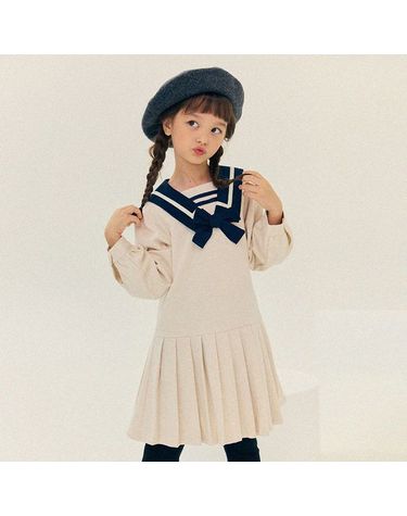 [보리보리] 프레피기모우븐원피스베이지