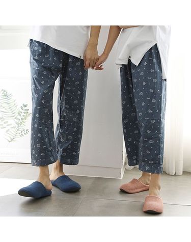 [보리보리] 순면 특면 커플 잠옷바지 남성 파자마 여성 수면바지 캣베어