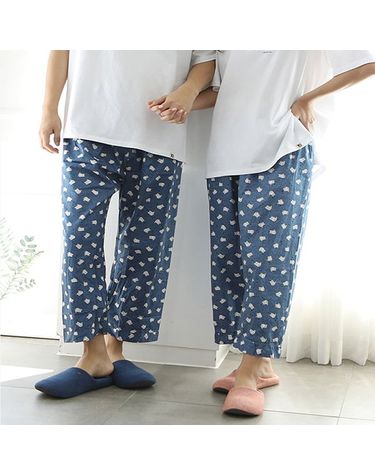 [보리보리] 순면 특면 커플 잠옷바지 남성 파자마 여성 수면바지