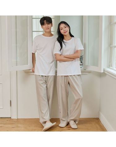 [보리보리] 찌니야 공용 크리스 베이지 9부잠옷바지