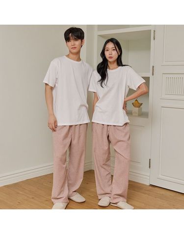 [보리보리] 찌니야 공용 로스팅 오렌지 기모 9부잠옷바지