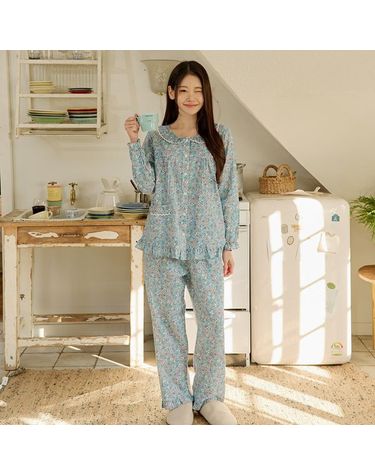 [보리보리] 찌니야 여성잠옷 로시플라워 긴팔상하세트
