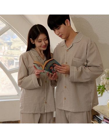 [보리보리] 찌니야 커플잠옷 로얄 40수 순면 긴팔상하세트