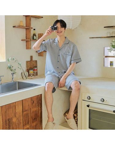 [보리보리] 찌니야 국내제작 남성잠옷 앤디 반팔상하세트