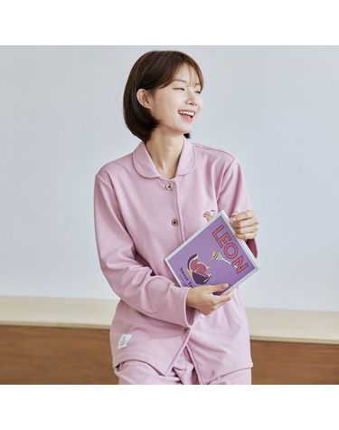 [보리보리] 찌니야 국내제작 여성잠옷 퍼피 골지다이마루 긴팔상하세트