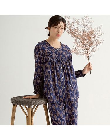 [보리보리] 월계수 긴팔 주자 순면 여성 빅사이즈 잠옷 세트