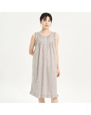 [보리보리] 보라잔꽃 여성 나시 순면 잠옷 원피스