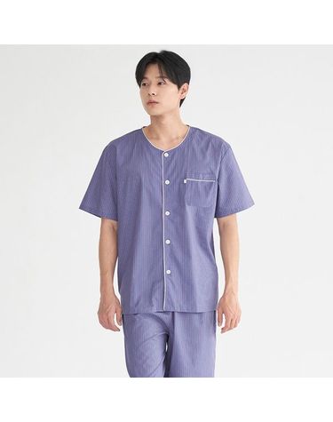 [보리보리] 진퍼플ST 남성 반팔 순면 잠옷 세트