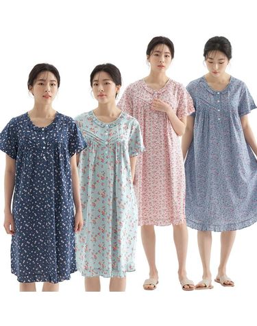 [보리보리] 여름 반팔 순면 레이온 빅사이즈 여성 원피스 잠옷 16종