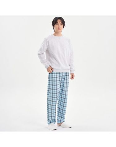 [보리보리] 블루체크 주자 순면 남성 잠옷 파자마 바지