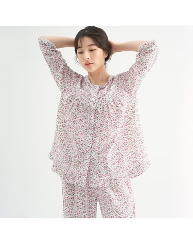 [보리보리] 화이트베리 여성 7부 순면 잠옷 세트