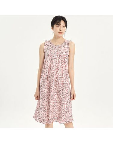 [보리보리] 빨간잔꽃 여성 나시 순면 잠옷 원피스