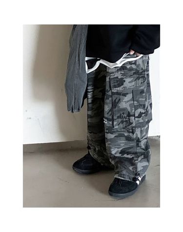 [보리보리]  남아 초등 밀리터리 그레이 카고 팬츠