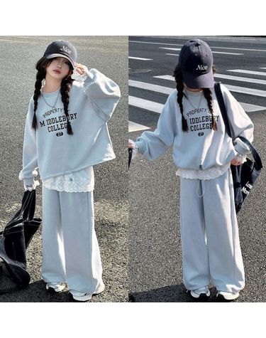 [보리보리]  초등 여아용 꾸안꾸 레터링 레이스 트레이닝