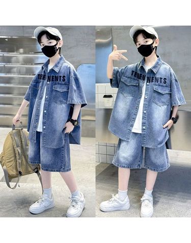 [보리보리]  남아 초등학생 오버핏 데님 자켓 데님 반바지 상하
