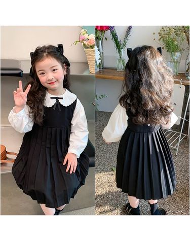 [보리보리]  여아 키즈 아일라 블랙 블라우스 치마세트
