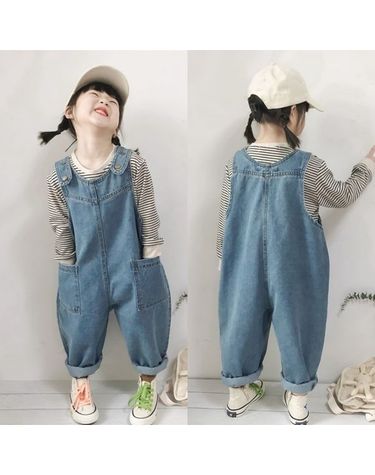 [보리보리]  여아 키즈 상큼데님 멜빵바지