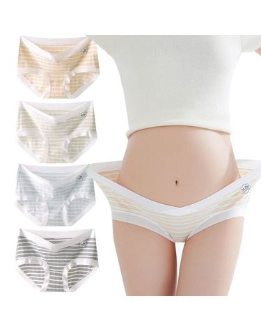 [보리보리] 핀스트라이프 V라인 임부팬티 4매세트산전부터 산후