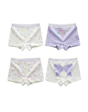 [보리보리] 퍼플리본 여아 사각팬티 4매세트