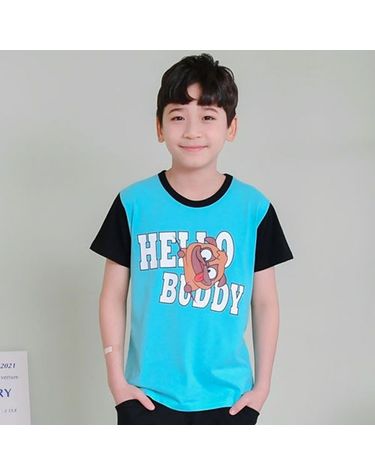 [보리보리] 여름 주니어 초등학생 남아 헬로버디반팔티
