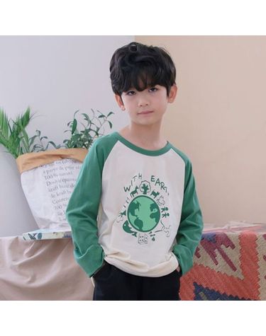 [보리보리] 봄 가을 라운드티 지구 긴팔티 남