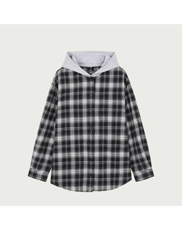 [보리보리] 행텐틴즈 동백01 여아 코튼 체크 후드 셔켓_블랙 14570-120-402-09-100