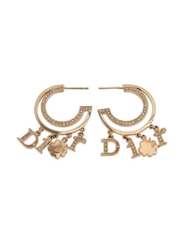 [중고명품] 디올 dior 골드 링귀걸이 레터링 이어링
