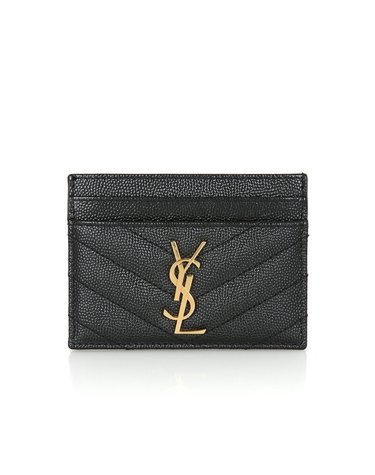 [중고명품] 생로랑 모노그램 캐비어 카드지갑 YSL 블랙 명함지갑 423291