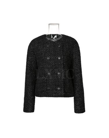 [중고명품] 샤넬 트위드 자켓 마이 블랙 쟈켓 22B P73350