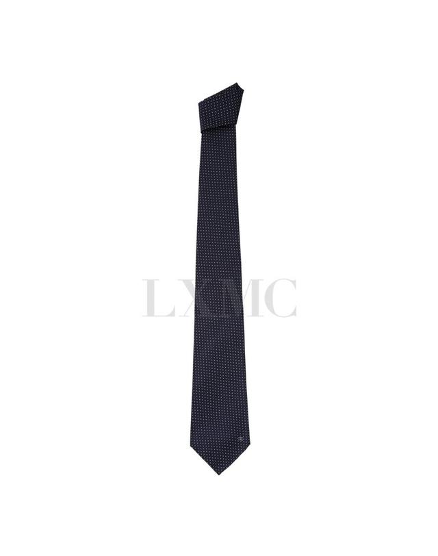 샤넬 [중고명품] [중고명품] 샤넬 넥타이 TIE CC 실크 타이 네이비 땡땡이 도트* 착용컷
