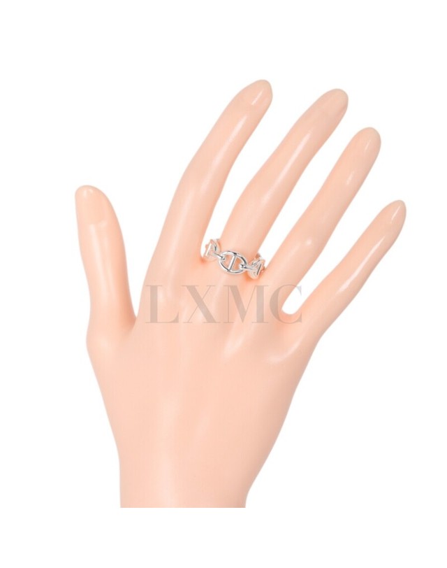 에르메스 [중고명품] [중고명품] 에르메스 샹달 실버 반지 샹달크 링 RING 은반지 47호 H109507B 착용컷