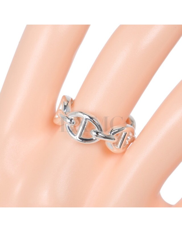 에르메스 [중고명품] [중고명품] 에르메스 샹달 실버 반지 샹달크 링 RING 은반지 47호 H109507B 착용컷