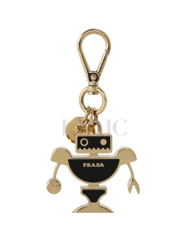 프라다 [중고명품] [중고명품] 프라다 로봇 키링 1PS029 로보트 블랙 골드 열쇠고리 키홀더 착용컷