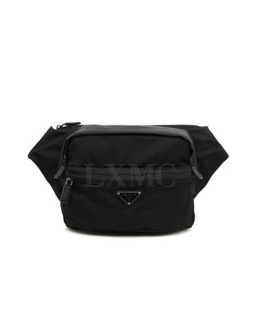 [중고명품] 프라다 리나일론 바이커백 블랙 웨이스트 범백 2VH038
