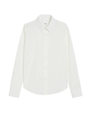 아미 하트 로고 클래식 셔츠 화이트 FSH061 CO0097 100